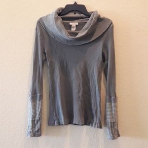 Cowl Neck Sage Green Thermal Shirt